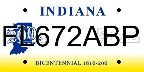 FL672ABP Indiana License Plate