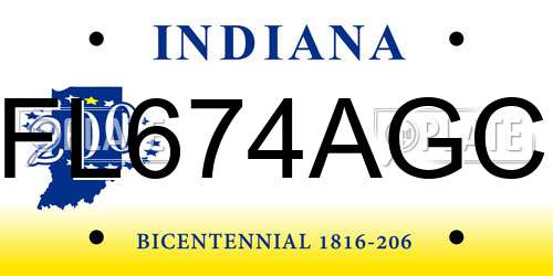 FL674AGC Indiana License Plate
