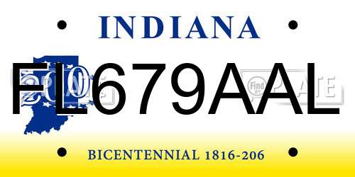 FL679AAL Indiana License Plate