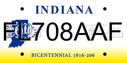 FL708AAF Indiana License Plate