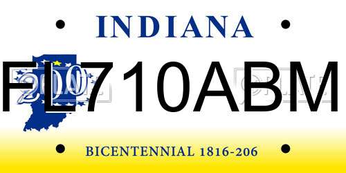 FL710ABM Indiana License Plate