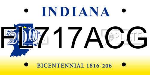 FL717ACG Indiana License Plate