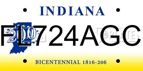 FL724AGC Indiana License Plate
