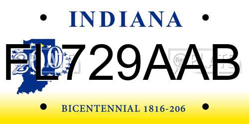 FL729AAB Indiana License Plate