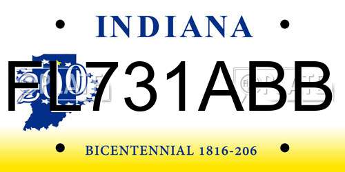 FL731ABB Indiana License Plate
