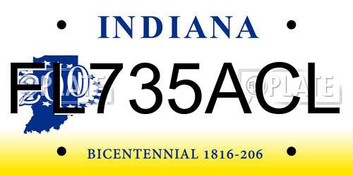 FL735ACL Indiana License Plate
