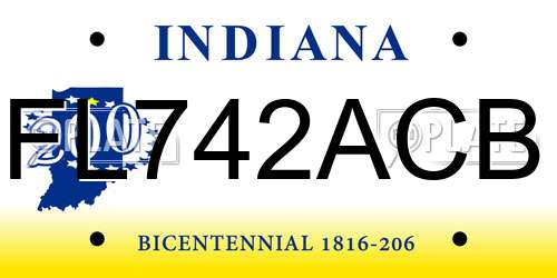 FL742ACB Indiana License Plate