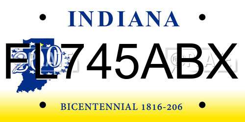 FL745ABX Indiana License Plate