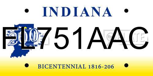 FL751AAC Indiana License Plate