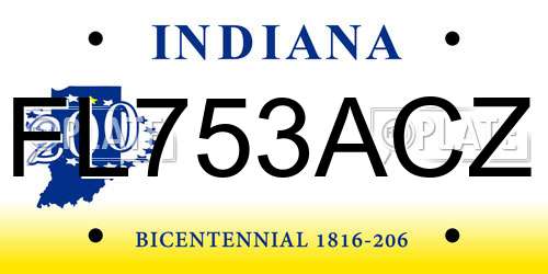 FL753ACZ Indiana License Plate