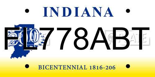 FL778ABT Indiana License Plate