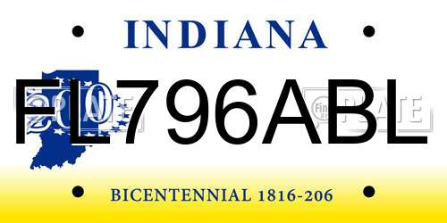 FL796ABL Indiana License Plate