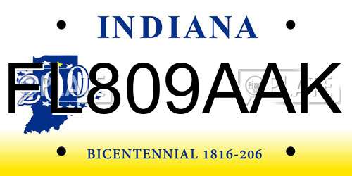 FL809AAK Indiana License Plate