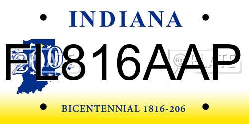 FL816AAP Indiana License Plate