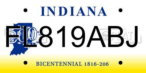 FL819ABJ Indiana License Plate
