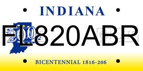 FL820ABR Indiana License Plate