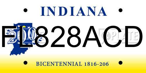 FL828ACD Indiana License Plate
