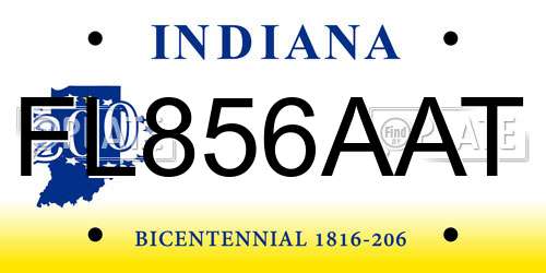 FL856AAT Indiana License Plate