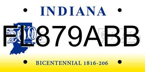 FL879ABB Indiana License Plate
