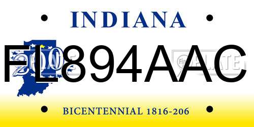 FL894AAC Indiana License Plate
