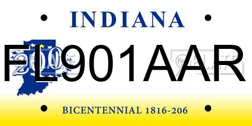 FL901AAR Indiana License Plate