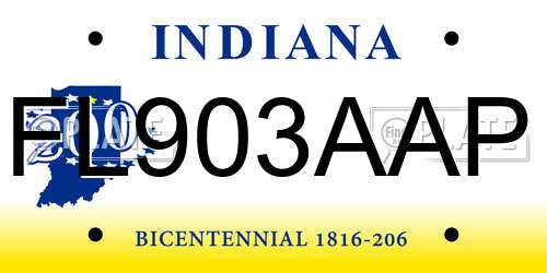 FL903AAP Indiana License Plate