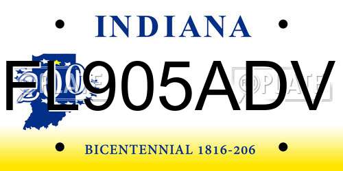 FL905ADV Indiana License Plate