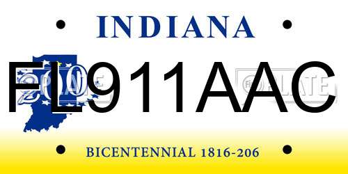 FL911AAC Indiana License Plate