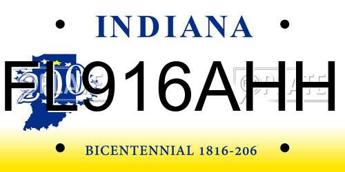 FL916AHH Indiana License Plate