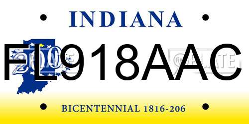 FL918AAC Indiana License Plate