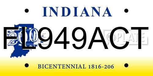 FL949ACT Indiana License Plate