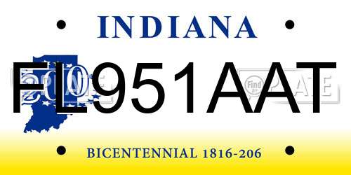 FL951AAT Indiana License Plate