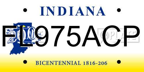 FL975ACP Indiana License Plate