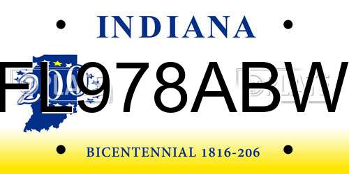 FL978ABW Indiana License Plate
