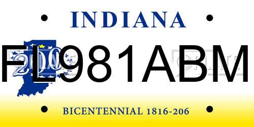 FL981ABM Indiana License Plate