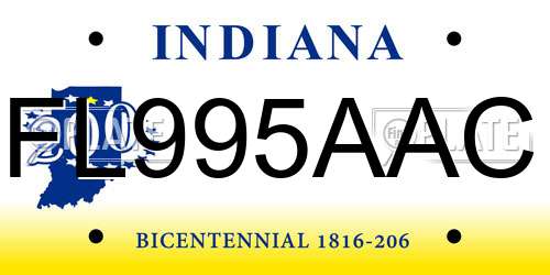FL995AAC Indiana License Plate