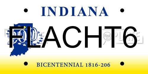 FLACHT6 Indiana License Plate