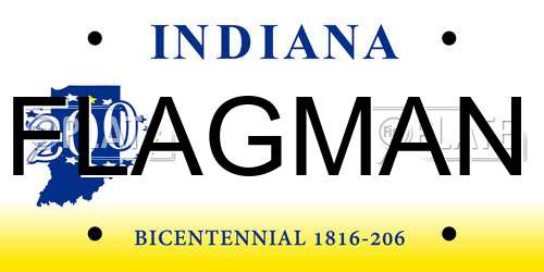 FLAGMAN Indiana License Plate