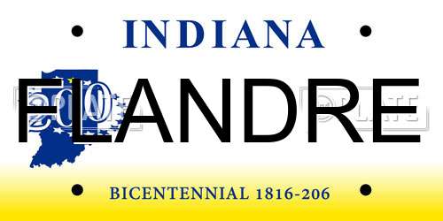 FLANDRE Indiana License Plate