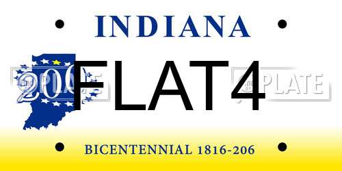 FLAT4 Indiana License Plate