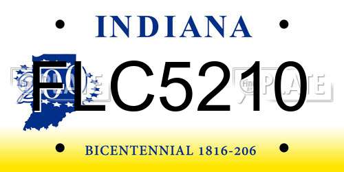 FLC5210 Indiana License Plate