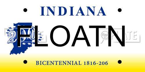 FLOATN Indiana License Plate