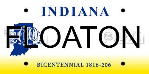 FLOATON Indiana License Plate