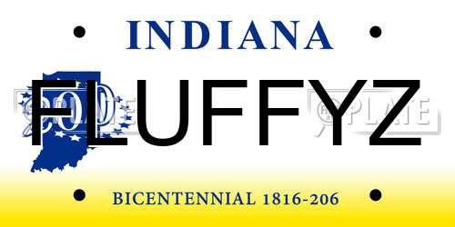 FLUFFYZ Indiana License Plate