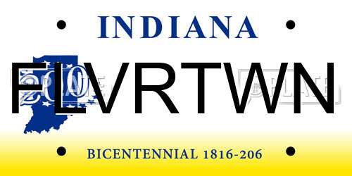 FLVRTWN Indiana License Plate