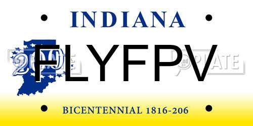 FLYFPV Indiana License Plate