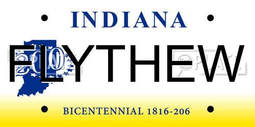 FLYTHEW Indiana License Plate