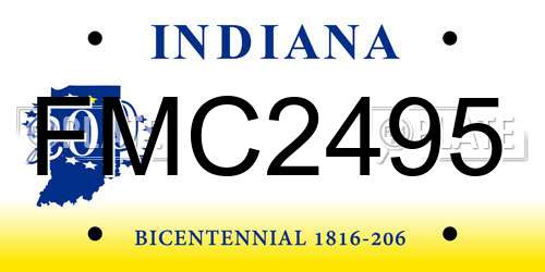 FMC2495 Indiana License Plate