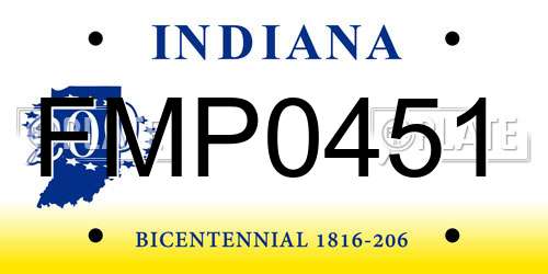 FMP0451 Indiana License Plate