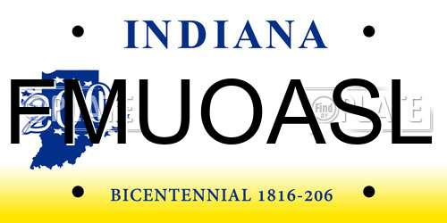 FMUOASL Indiana License Plate